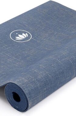 Yogamat, natuurlijk rubber, Oeko jute, extreem slipvaste yogamat van gerecycled natuurlijk rubber, professionele mat voor yoga en pilates, ideaal voor dynamische yogastijlen