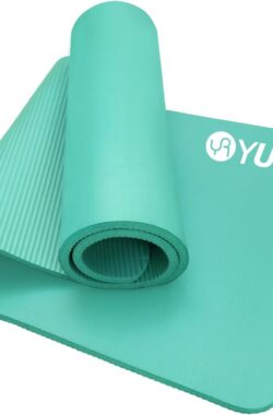 Yogamat, sportmat, 183 x 61 x 1,5 cm, NBR, fitnessmat, extra dik, antislip, voor yoga, gym, pilates, met yoga-tas