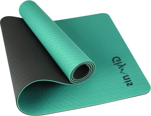 Yogamat van TPE antislip dubbelzijdig waterdicht - 183 x 61 x 06 cm - met riem - yoga gymnastiek training