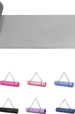 Yogamatten voor dames antislip gestructureerde oppervlakken gymnastiekmat yogamat dik 6 mm met draagriem TPE oefenmat voor yoga pilates gymnastiek (183 x 61 cm)