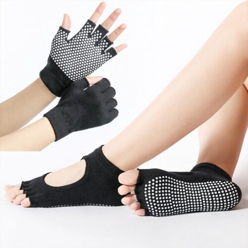 Yogasokken en handschoenen - Yoga Sokken - Sokken Antislip - Huissokken anti slip - Yoga Sokken Antislip Dames - Fitness Sportsokken