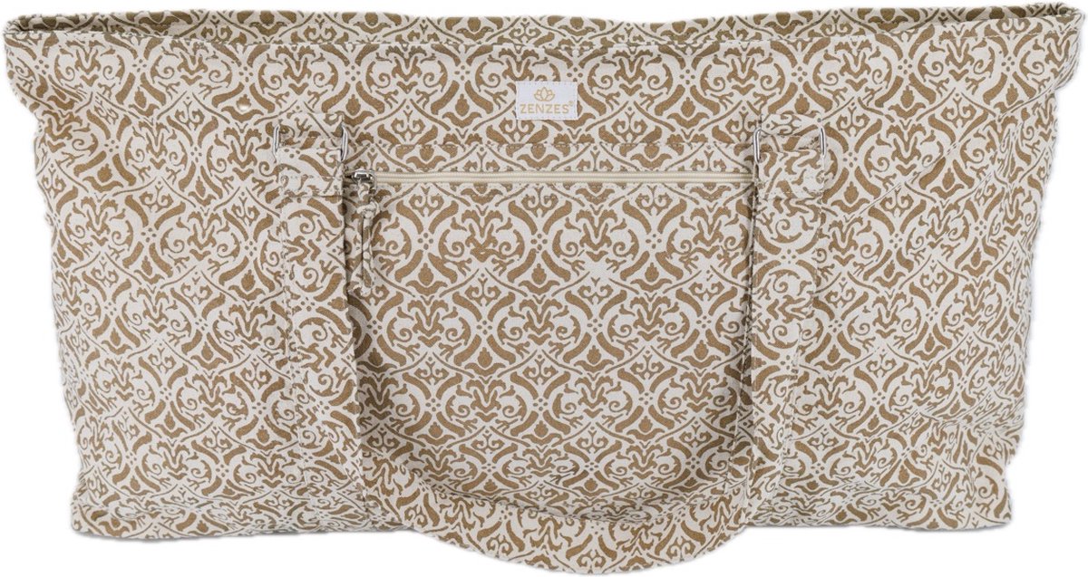 ZENZES® yogatas XL gold printed naturel 69x22x39cm