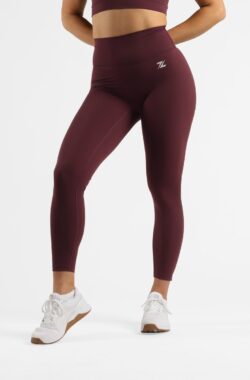 ZEUZ Sport Legging Dames High Waist – Sportkleding & Sportlegging Squat Proof – Fitness & Crossfit – Hardloopbroek, Yoga Broek – 70% Nylon & 30% Elastaan – Burgundy Rood – Maat M