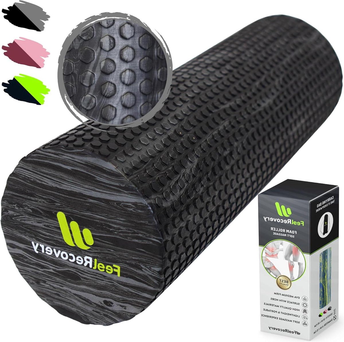 Zacht Foam Roller - 45x15 cm - Medium-Soft - Rug Kuiten Benen - Trigger Point - Massageroller - Yoga Pilates Fitness - Sport - Fascia roller