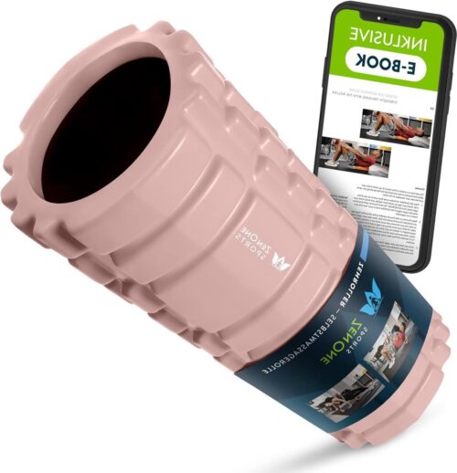 ZenRoller Foam Roller voor diepe bindweefselmassage Trigger Point massager SpierSpanningsverlichting bevordert Bloeddoorstroming & Spierregeneratie incl. e-book en Oefenposter