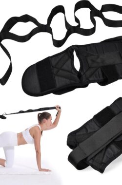 stretchriem, yoga, stretchriem, voetrevalidatieriem, riem voor het strekken van de band, yoga, voor pilates, dans, training, gymnastiek (zwart)