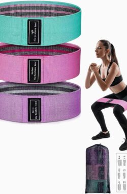 weerstandsbanden fitness rubberen band set met antislip stof elastische fitnessband geschikt voor yoga bilspieren (3 stuks 7 cm)