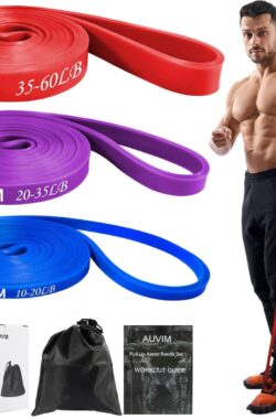 weerstandsbandenset fitnessbanden 3 verschillende niveaus weerstandsbanden voor krachttraining, stretching, gymnastiek, crossfitness, pilates, yoga, inclusief deuranker opbergtas