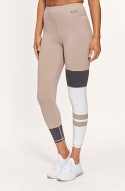 Active Panther Legging Demi Colour Block Sand-Black/White, Dames Legging met Hoge Taille voor Vrouwen – Boterachtig Zacht Niet Transparante Legging Voor Buikcontrole, Plus-maat Workout Gym Yoga Rekbare Broek