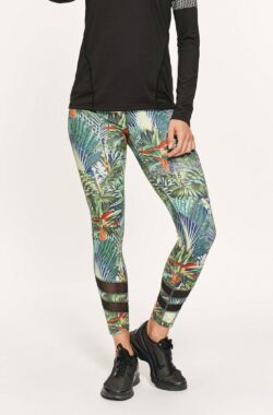 Active Panther Legging Mandy Jungle Mesh green-multi, Dames Legging met Hoge Taille voor Vrouwen – Boterachtig Zacht Niet Transparante Legging Voor Buikcontrole, Plus-maat Workout Gym Yoga Rekbare Broek