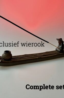 Afecto complete set wierookhouder bruin visserman + wierook – porseleinen Wierookhouder -inclusief 2 soorten wierook – Ontspanning – laat je huis lekker ruiken