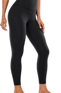 Brushed Naked Feeling Sport Leggings 63cm – High Waist Matt Yoga Tights Sports Pants Black – Women’s yoga