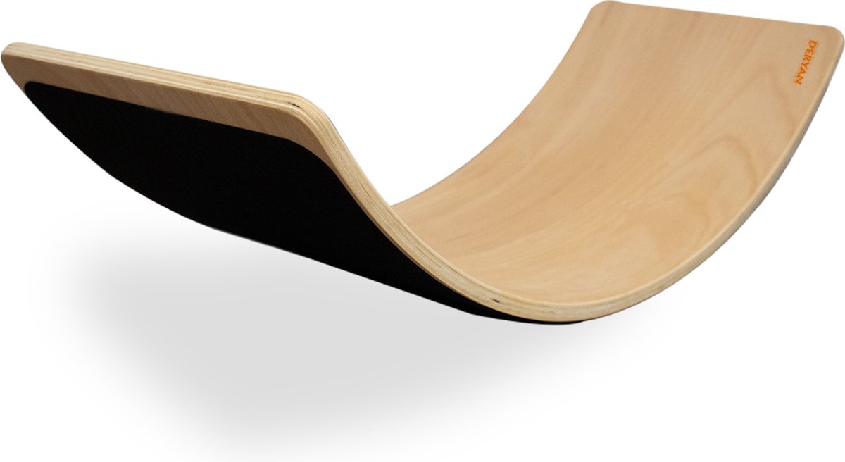 Deryan Luxe Balance Board XL met vilt - Balansbord - Blank gelakt sterk beukenhout - 90 cm