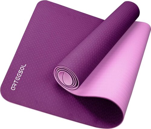 Gymnastiekmat, yogamat, antislip, ftalaatvrij, fitnessmat, TPE, hypoallergeen oefenmat met draagriem, voor yoga, pilates, fitness, workout & gymnastiek, trainingsmat, 183 cm x 61 cm x 6 mm