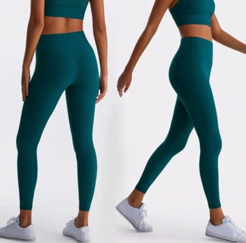 Gymset SOFT - 3delig - Maat L - Groen - Fitness Kleding - Sportoutfit - Sportlegging - Sporttop - Fitness set - Fitness legging en top - Gymlegging en top - Yogaset - Yoga legging en top