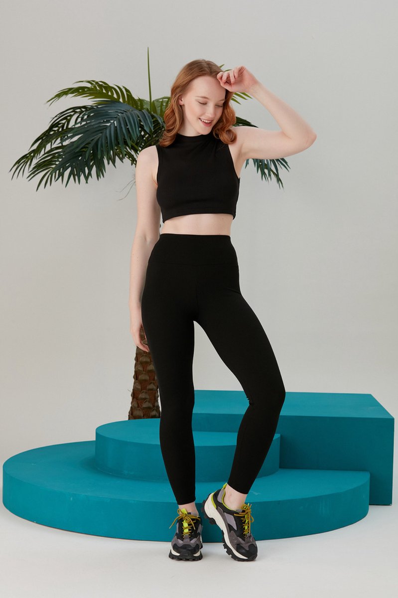 Harmony Hustle - Sportlegging dames - Small (S) - Sportkleding Dames - Sportlegging - Push up Legging - Shape Legging - Sportlegging Dames High Waist - Hardloopbroek Dames - Legging - Zwart - Yoga Legging - Vormgevend