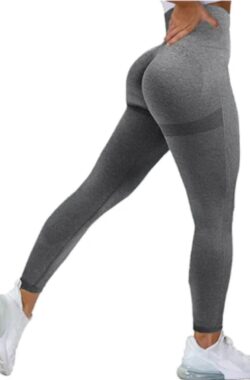 June Spring Sportlegging – Maat S/Small – Kleur: Grijs – Sportbroek voor Vrouwen – Accentueert de Billen – High-Waist – Dames Sportlegging – Fitness Legging – Yogapants – Hoge Kwaliteit Sportlegging