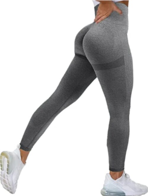 June Spring Sportlegging - Maat S/Small - Kleur: Grijs - Sportbroek voor Vrouwen - Accentueert de Billen - High-Waist - Dames Sportlegging - Fitness Legging - Yogapants - Hoge Kwaliteit Sportlegging