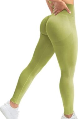 June Spring Sportlegging – Maat S/Small – Kleur: Olijfgroen – Sportbroek voor Vrouwen – Accentueert de Billen – High-Waist – Dames Sportlegging – Fitness Legging – Yogapants – Hoge Kwaliteit Sportlegging