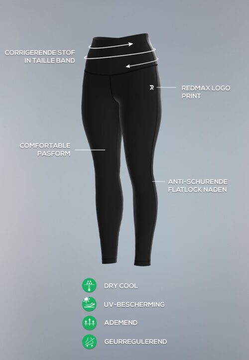 Redmax Sportlegging Dames Corrigerend Perfect RMXYara - Sportkleding - Geschikt voor Fitness en Yoga - Dry Cool - Fitness Legging - Corrigerend - Groen - 54