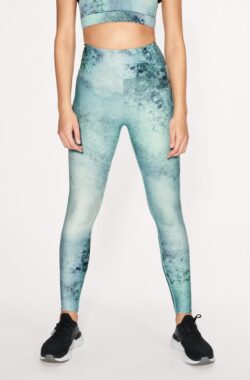 Rohnisch Flattering Keira Printed Yoga Legging – Green Space Dyed