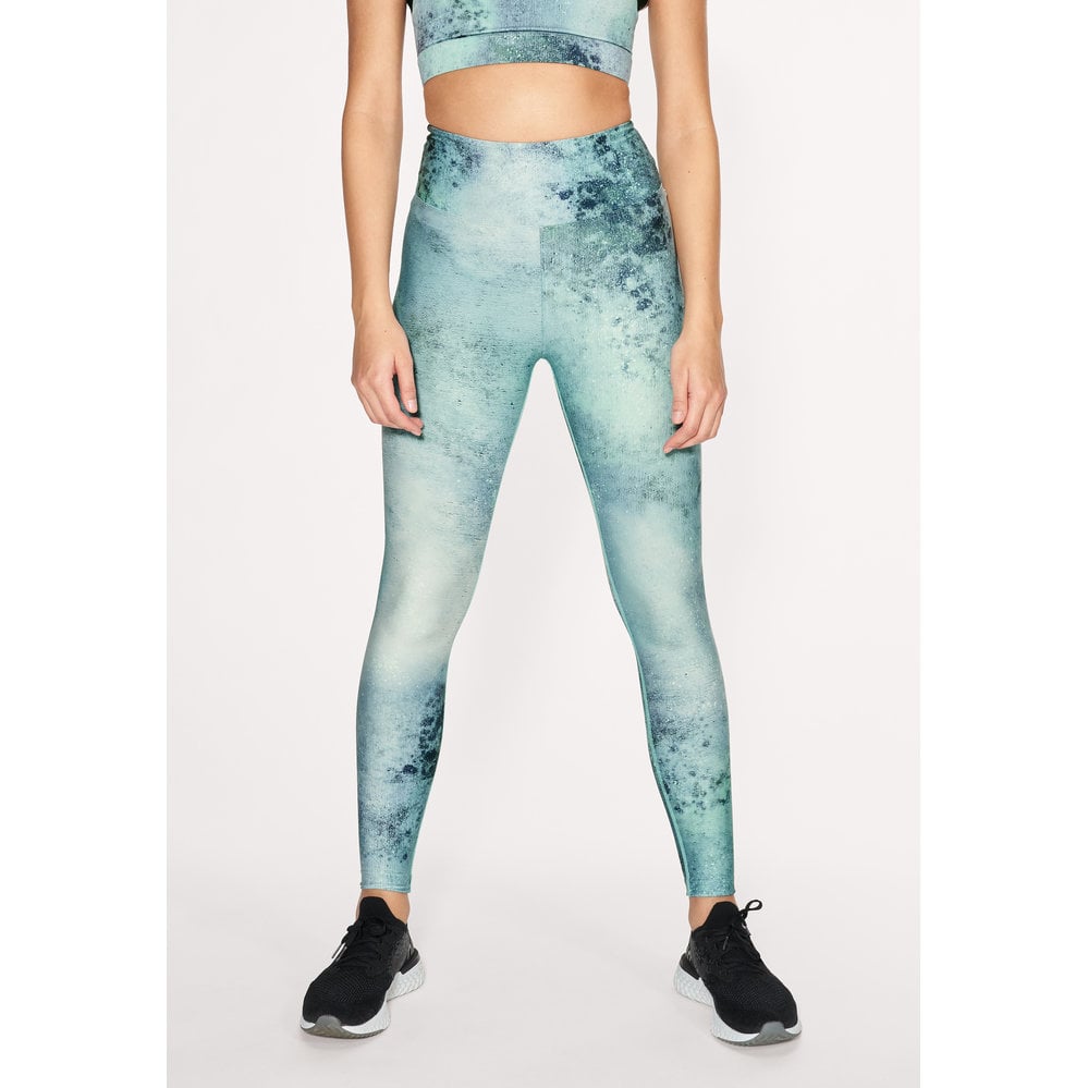 Rohnisch Flattering Keira Printed Yoga Legging - Green Space Dyed