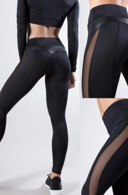 Sexy yoga broek – Sportlegging – Yoga – mesh naadloze – Fitness Gym – Scrunch Butt – Dames Legging – Sportkleding broek – Fashion legging – Broeken – Gym Sports – Legging Fitness Wear – High Waist – zwart – maat S