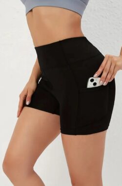 Short Pocket Legging – Dames – Sportbroek – Sportlegging – Zwart – Korte Broek – met zakken – Comfortabel