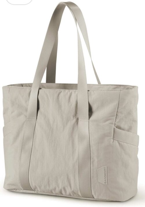 Sporttas dames met rits - Yoga tas dames - Tote bag dames - Licht grijs