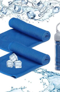 Verkoelende handdoek 2 stuks microvezels koeldoek sport & fitness sporthanddoek 90 x 30 cm blauw Cooling Towels