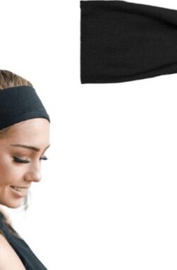 Waledano® Premium Elastische Hoofdband voor Dames Zwart | Yoga | Zweetband | Hardlopen | Sport Haarband | Make Up Haarband | Hoofdband | Antislip | Vrouwen hardlopen, wandelen, fietsen en motorrijden