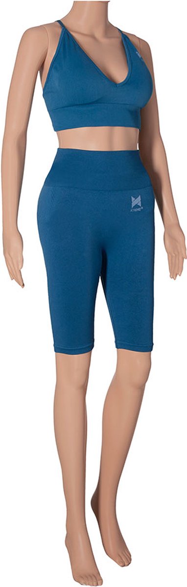 Xtreme - Sportset dames - Short/BH - Blauw - M - Sport short - Sportkleding dames