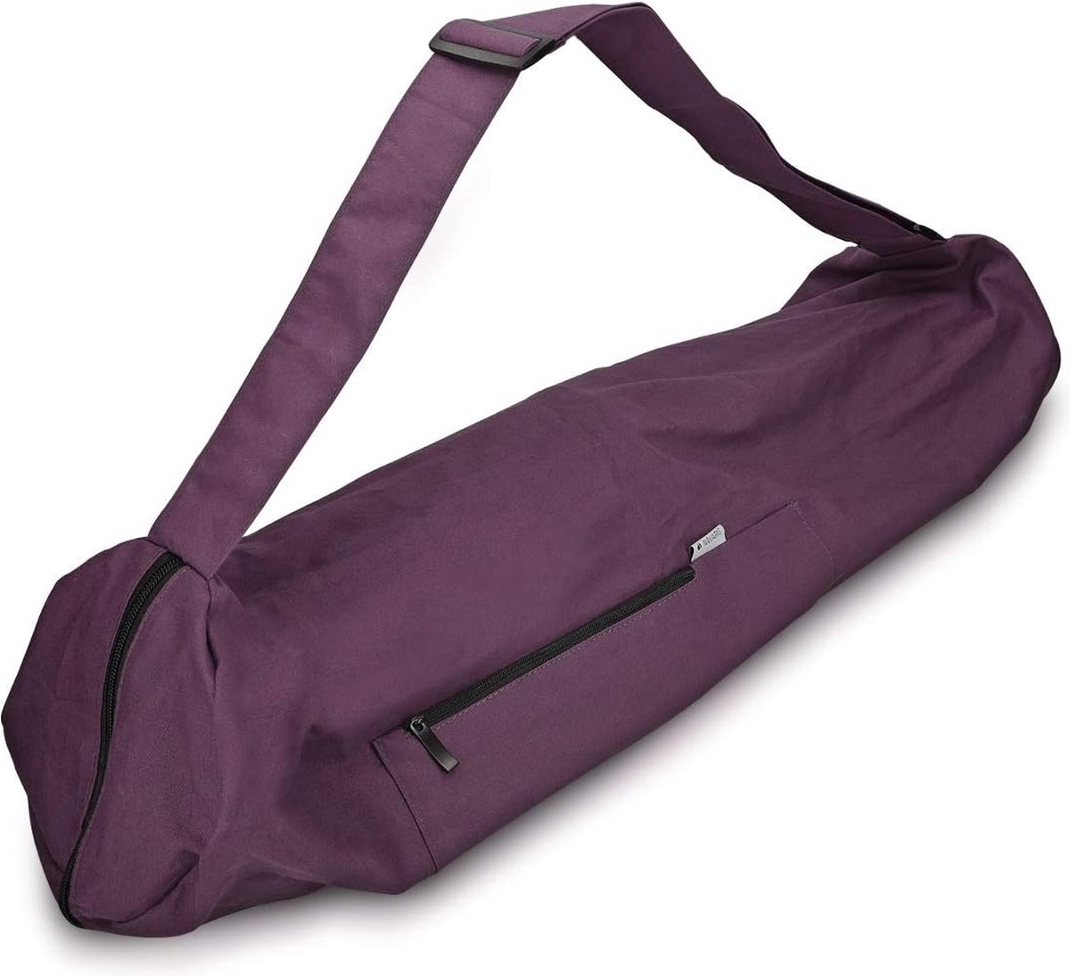 Yogatas voor yogamat van katoen - tas voor yogamat met ritssluiting draagband - grote hoes 18x72x29cm - diverse kleuren