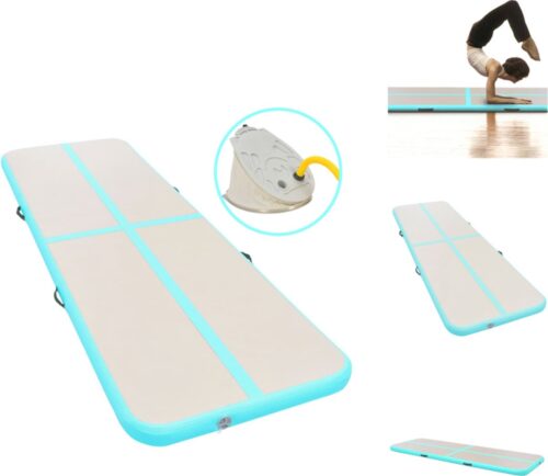 vidaXL Opblaasbare sportmat - Grote en professionele mat - Schokabsorberend - Anti-slip - 400x100x10 cm - Yogamat