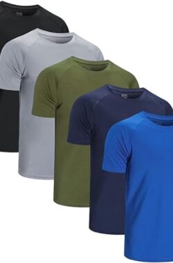 Sport-T-Shirts Voor Heren – Functioneel Herenshirt – Sneldrogend – Ademend Trainingsshirt – Voor Fitness – Hardlopen – Met Korte Mouwen – Verpakking Van 3 Of 5 Stuks