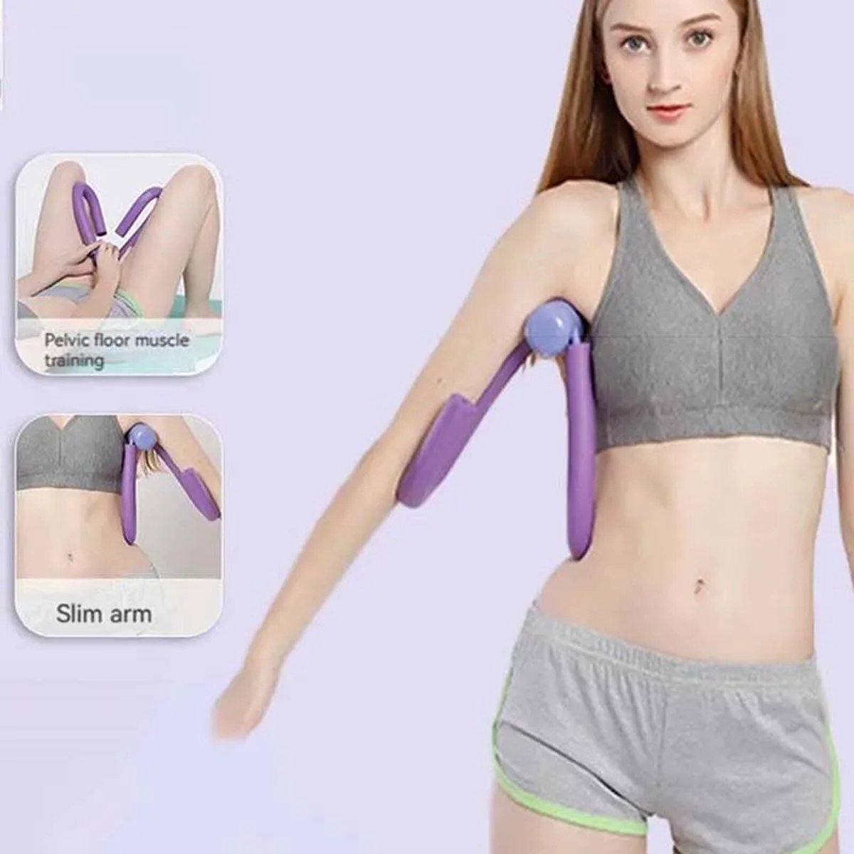 2 Stuks Yoga Apparatuur Vrouwen Thuis Fitness Elastische Band Slanke Binnenkant Dijen God Tool Open Schouder Training Rug Stretching God Tool - Paars