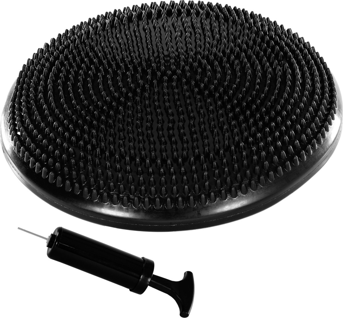 Balanskussen - Balanskussen volwassenen - Wiebelkussen - Ergonomisch - Balans kussen - 33 cm diameter - Inclusief pomp - Zwart - 7 cm