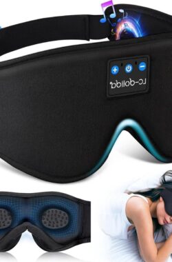 Bluetooth V5.4 3D-slaaphoofdtelefoon – Ademend – Dames Heren – Oogmasker – Katoenen – Wasbare Slaapbril – Microfoon – Reizen Dutje – Yoga Meditatie