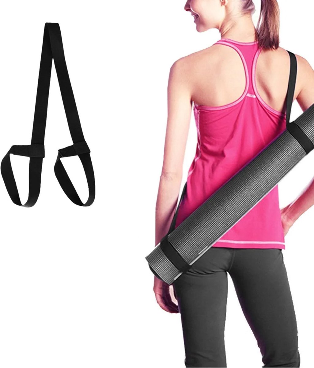 CHPN - Draagriem voor Yogamat - Draagriem - Yogamat riem - Geschikt voor alle maten - Zwart - Drager voor yogamatje - Handige houder voor jouw matje