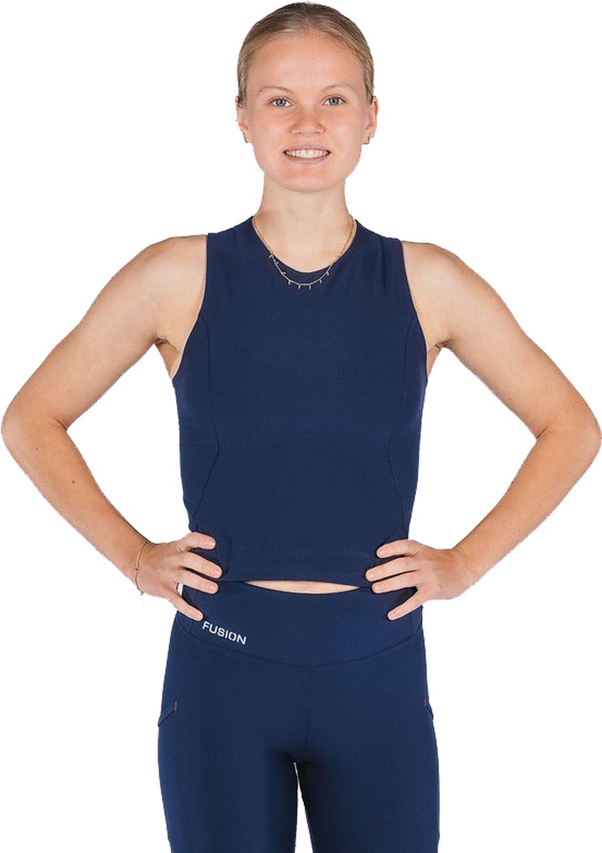 FUSION C3 Gym Top - Fitness Top - Blauw- Dames - Maat L