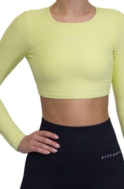 Fittastic Sportswear Longsleeve Backless Top Yellow – Beige – S