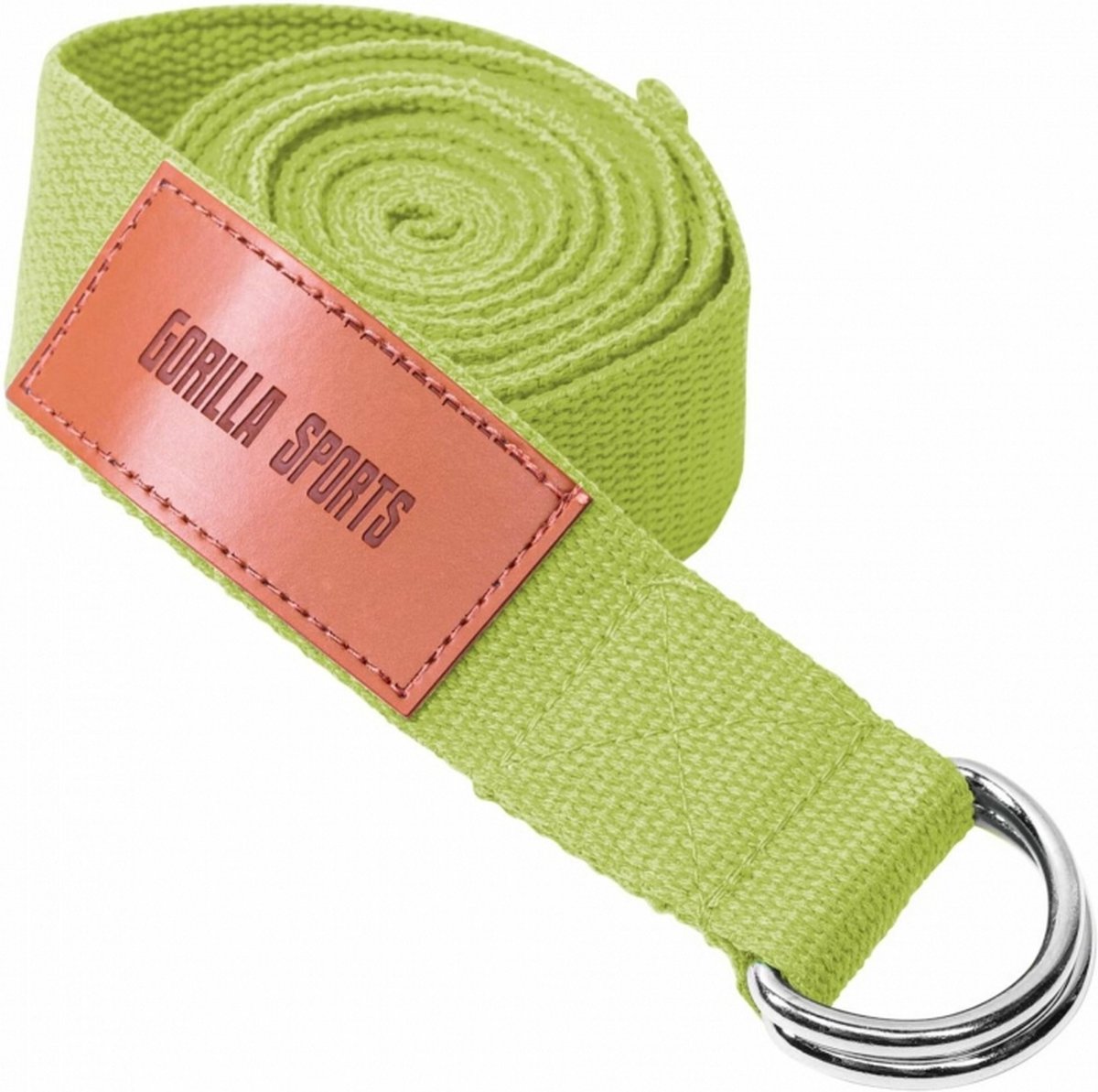 Gorilla Sports Yoga riem - 260 x 3,8 cm - Katoen - Gesp - Groen