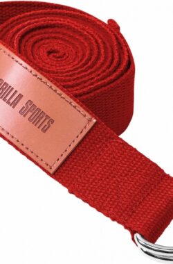 Gorilla Sports Yoga riem – 260 x 3,8 cm – Katoen – Gesp – Rood
