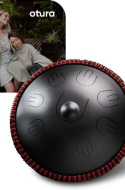 Handpan 36 cm Zwart – Hand Drum – Steel Tonguedrum – Met de Hand te Bespelen Klankschaal – Spirituele Hand Klankschaal