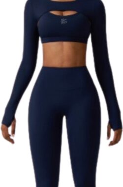 June Spring – Sport Top – Maat L/Large – Kleur: Donkerblauw – Vocht afvoerend – Flexibel – Comfortabel – Ingebouwde Ondersteuning – Hoge Kwaliteit