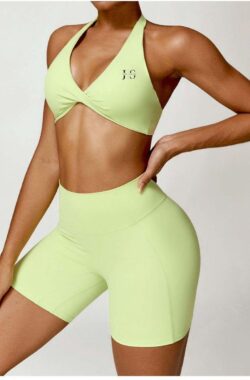 June Spring – Sport Top – Maat L/Large – Kleur: Groen – SUMMER COLLECTION – Vocht afvoerend – Flexibel – Comfortabel – Duurzame Kwaliteit – Sporttop voor vrouwen – Met ondersteuning
