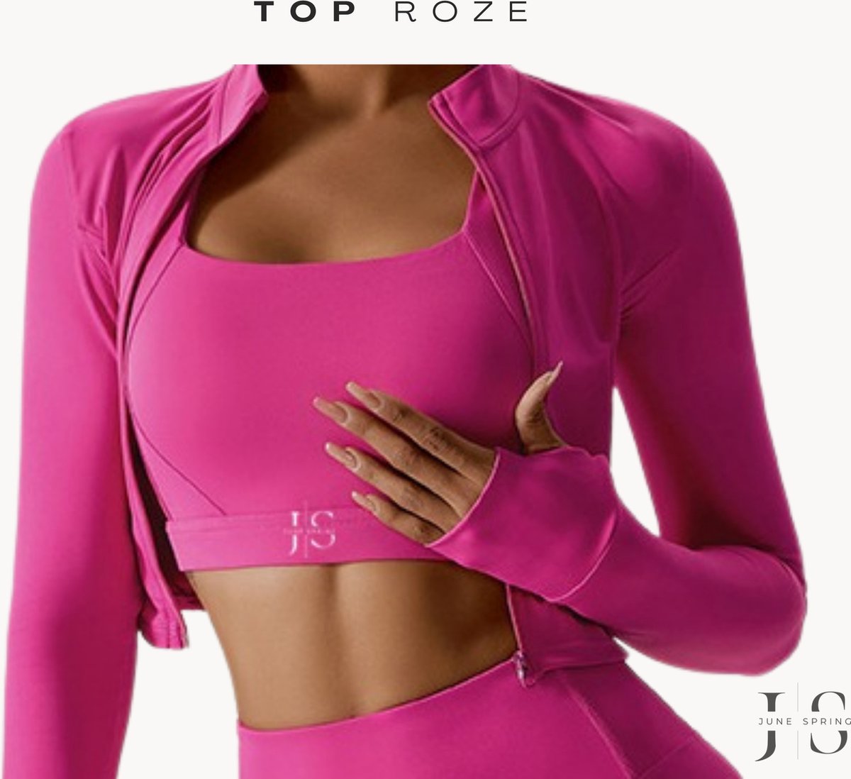 June Spring - Sport Top - Roze Sporttop - Vocht afvoerend - Flexibel - Comfortabel - Deze sporttop met ingebouwde ondersteuning is gemaakt van hoogwaardige kwaliteit - Kleur Roze - Maat M