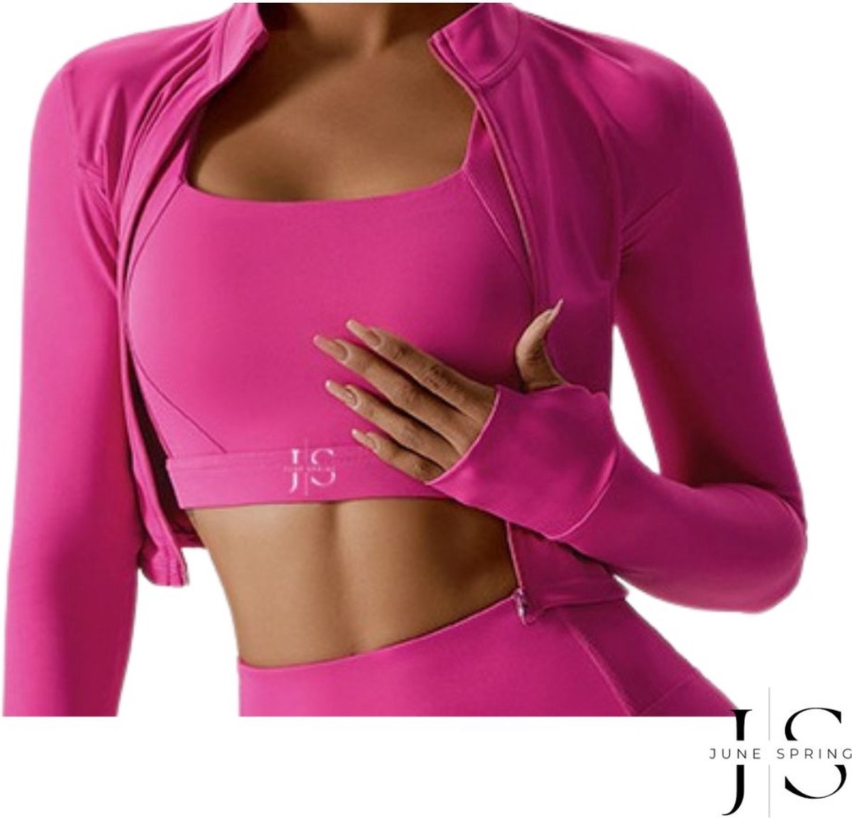 June Spring - Sport Top - Roze Sporttop - Vocht afvoerend - Flexibel - Comfortabel - Deze sporttop met ingebouwde ondersteuning is gemaakt van hoogwaardige kwaliteit - Kleur Roze - Maat S