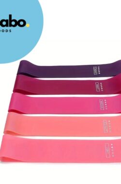 Linsabo Goods Weerstandsbanden Set Roze – 5 Sterke Resistance Bands tot 18 kg – Inclusief Opbergzakje – Fitness Elastieken voor Thuis & Sportschool