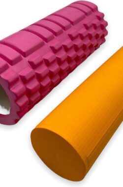Padisport – Foamroller 2 In 1 – Roze – Foamroller Set – Foamrollers – Foamroller Trigger Point – Foamroller Rug